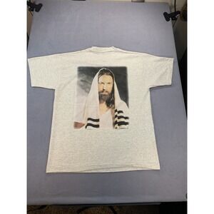 Vintage 90s Jesus Tee Men's L White USA Single Stitch Double Sided Religious